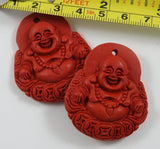 Imitation Cinnabar focal bead laughing buddha measured