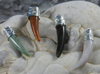 Fancy Jasper Tooth Pendants
