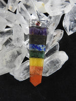 Seven Chakra & Garnet CLOSEOUT Pendant