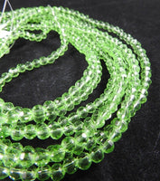 Green Faceted Crystal Bead Strand CLOSEOUT
