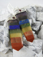 Seven Chakra & Garnet CLOSEOUT Pendant