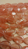 Cherry Quartz Flat Teardrop Bead Strand