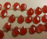 Cherry Quartz Faceted Teardrop Bead Strand CLOSEOUT