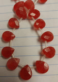 Cherry Quartz Faceted Teardrop Bead Strand CLOSEOUT