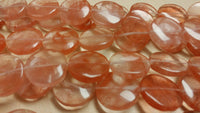 Cherry Quartz Flat Circular Bead Strand
