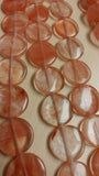 Cherry Quartz Flat Circular Bead Strand