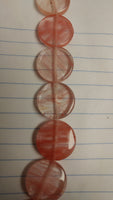 Cherry Quartz Flat Circular Bead Strand