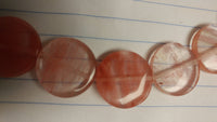 Cherry Quartz Flat Circular Bead Strand