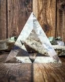 Clear Quartz Triangle Carving