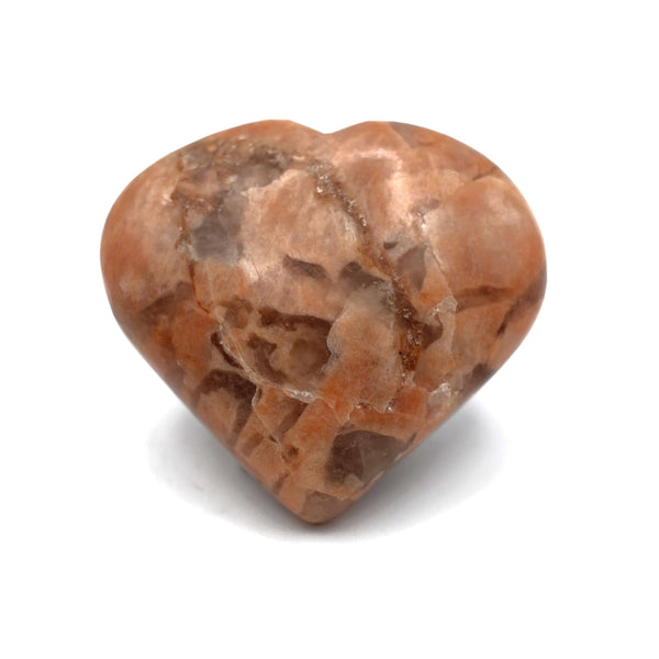 Canadian Peach Moonstone Heart Carving