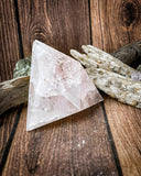 Rose Quartz Triangle Carving