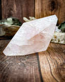 Rose Quartz Triangle Carving