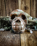 Rhodonite Skull Carving