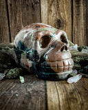 Rhodonite Skull Carving