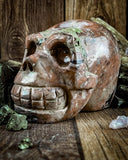 Rhodonite Skull Carving
