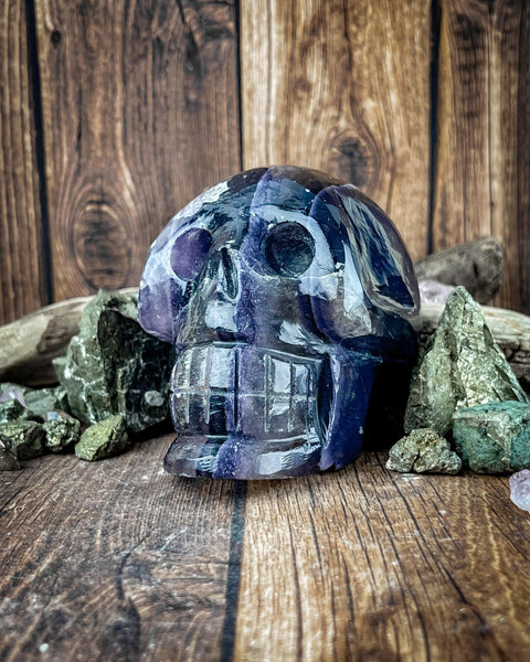Fluorite Skull Carving
