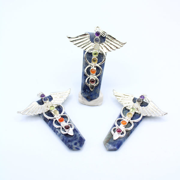 Sodalite Winged Chakra Pendant