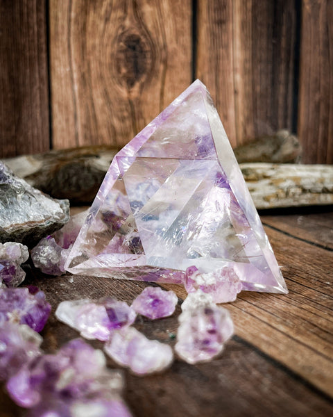 Amethyst Triangle Carving