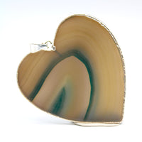 Heart Shaped Agate Slice Pendants