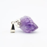 Silver Plated Amethyst Point Pendants