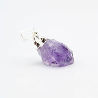 Silver Plated Amethyst Point Pendants