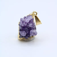 Gold Amethyst Cluster Pendant