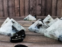Moonstone and Smoky Quartz Pyramids