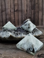 Moonstone and Smoky Quartz Pyramids