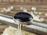 Large Blue Goldstone Ring Size 7.5