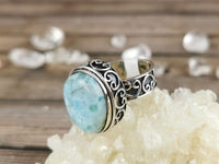 Chunky Larimar Ring Size 8