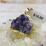 Gold Amethyst Cluster Pendant