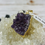 Gold Amethyst Cluster Pendant