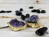 Gold Amethyst Cluster Pendant