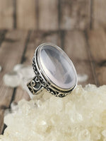 Chunky Rose Quartz Ring Size 7.5