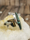 Large Oval Chrysocolla Ring Size 7.5