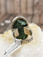 Large Oval Chrysocolla Ring Size 7.5