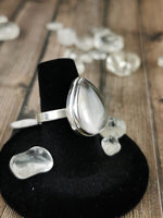 Big Teardrop Rose Quartz Ring Size 6.5