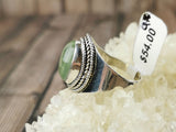 Oval Prehnite Ring Size 9