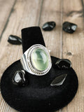 Oval Prehnite Ring Size 9