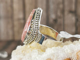 Irregular Shaped Rhodocrosite Ring