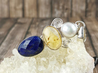 Pearl, Citrine, and Lapis Pendant