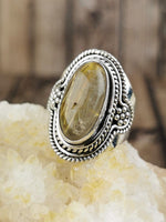 Rutilated Quartz Ring, Size 9