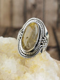 Rutilated Quartz Ring, Size 9