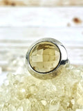 Citrine Ring, Circle Faceted Size 7