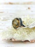 Citrine Ring, Circle Faceted Size 7