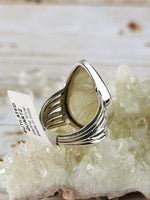 Teardrop Rutilated Quartz Ring Size 7.5