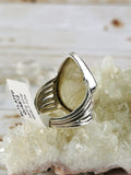 Teardrop Rutilated Quartz Ring Size 7.5