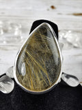 Teardrop Rutilated Quartz Ring Size 7.5
