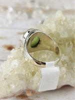 Prehnite Ring, Medium Oval Size 8.5