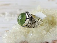 Prehnite Ring, Medium Oval Size 8.5